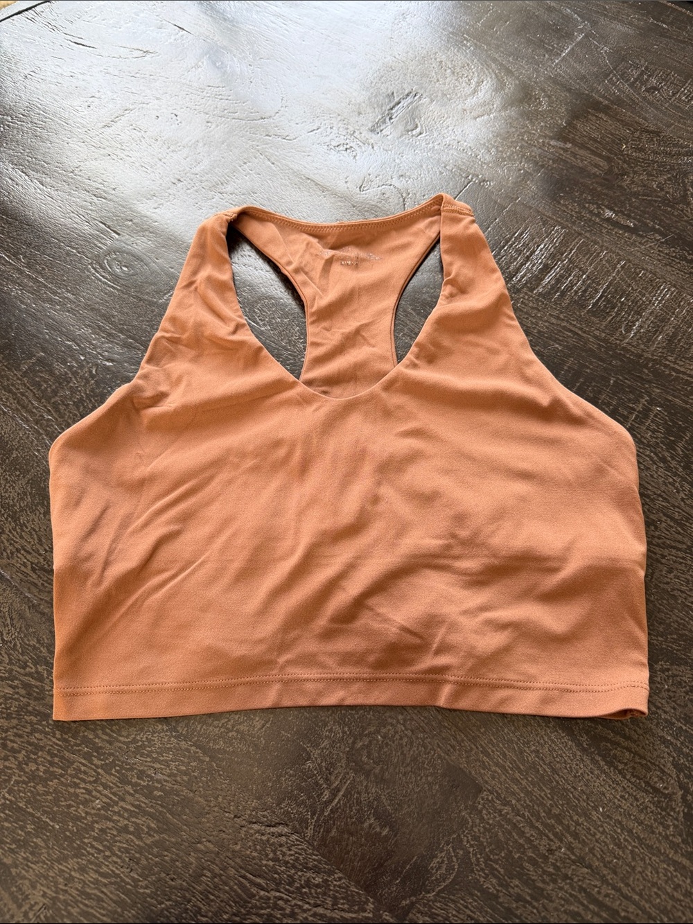 High-Neck Racerback Sports Bra in Brown Taupe